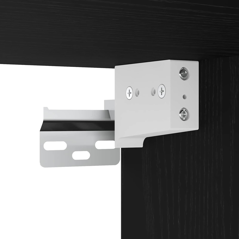 vidaXL 2 Door Black Oak Wooden Wall-Mounted TV Cabinet Set of 2 Image 8