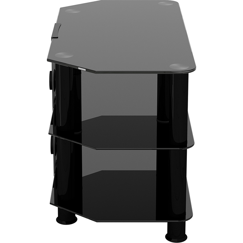 AVF Classic 2 Shelf Black Glass Corner TV Unit with Cable Management Image 4