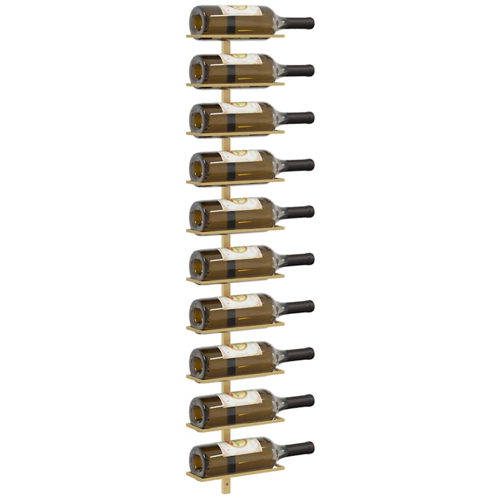 vidaXL 10 Bottle Gold Wall Mounted Wine Rack Set of 2 Image 4