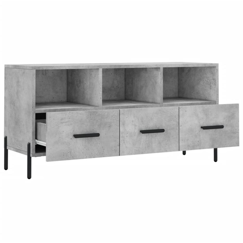 vidaXL 3 Drawer 3 Shelf Concrete Grey TV Cabinet Image 6