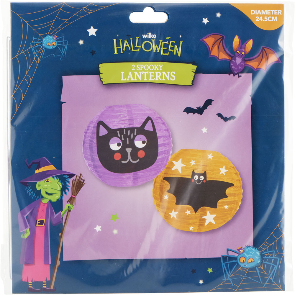 Wilko Halloween Paper Lanterns 2pk Wilko