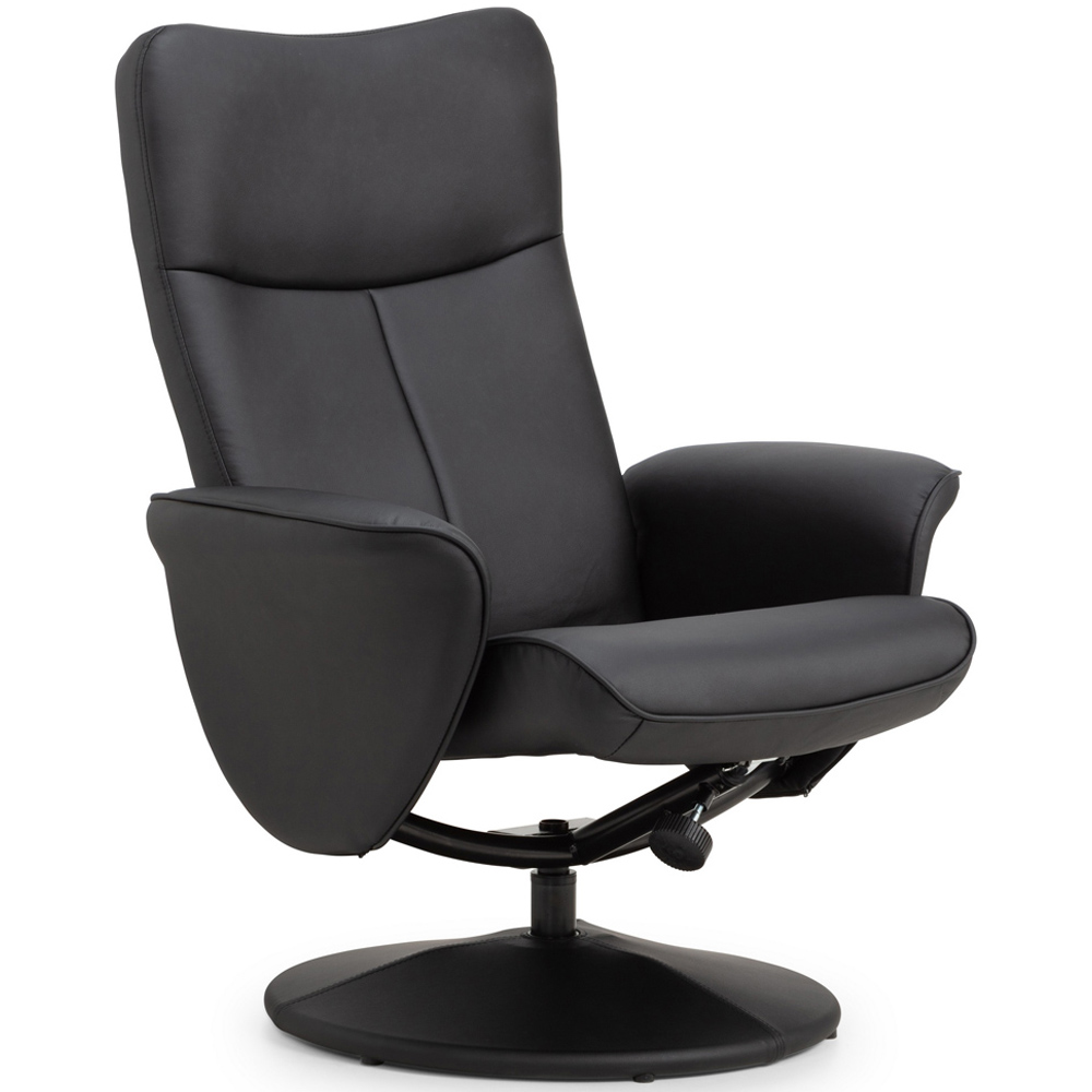 Julian Bowen Lugano Black Faux Leather Recliner Chair with Footrest Image 4
