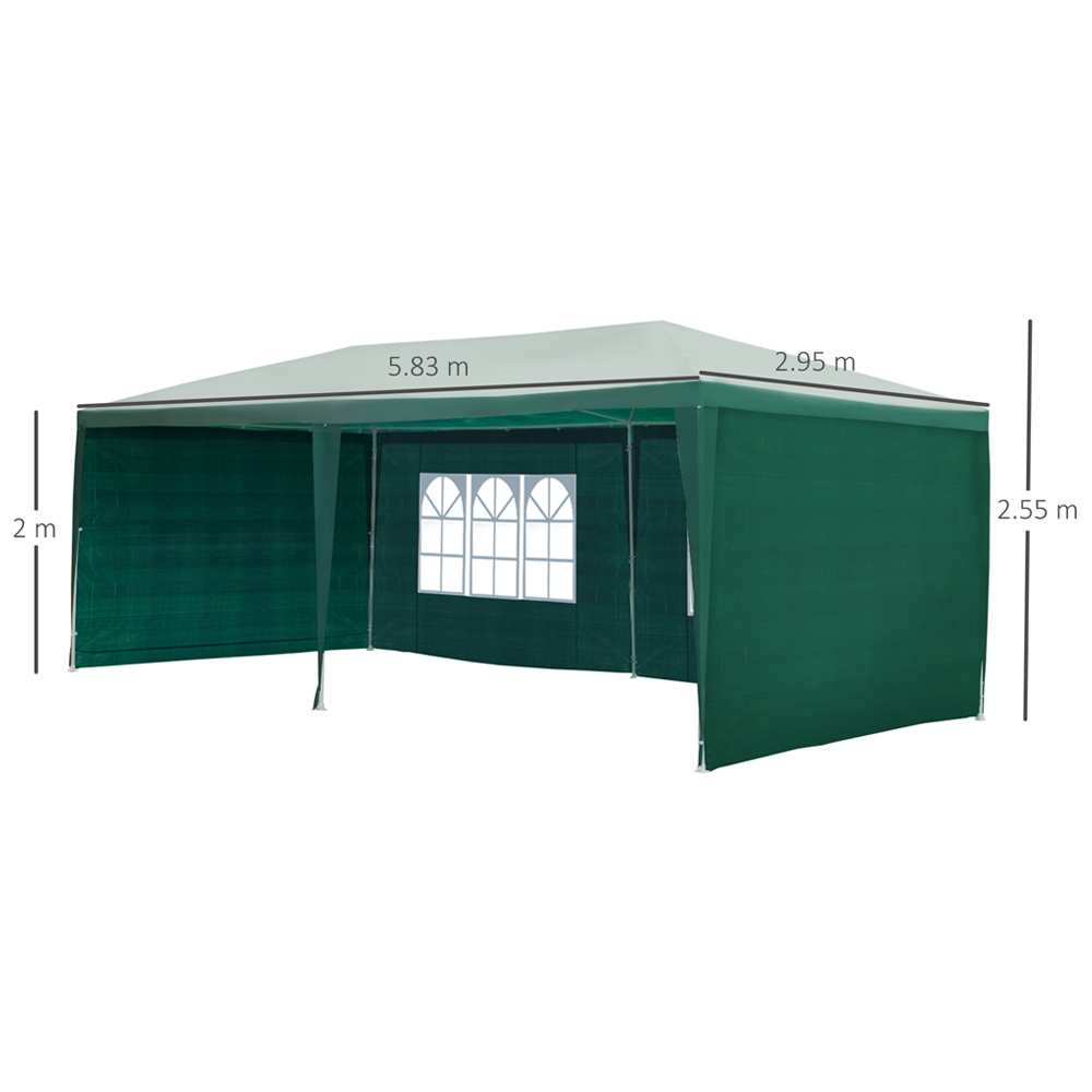 Outsunny 6 x 3m Green Canopy Gazebo with Sides Image 6