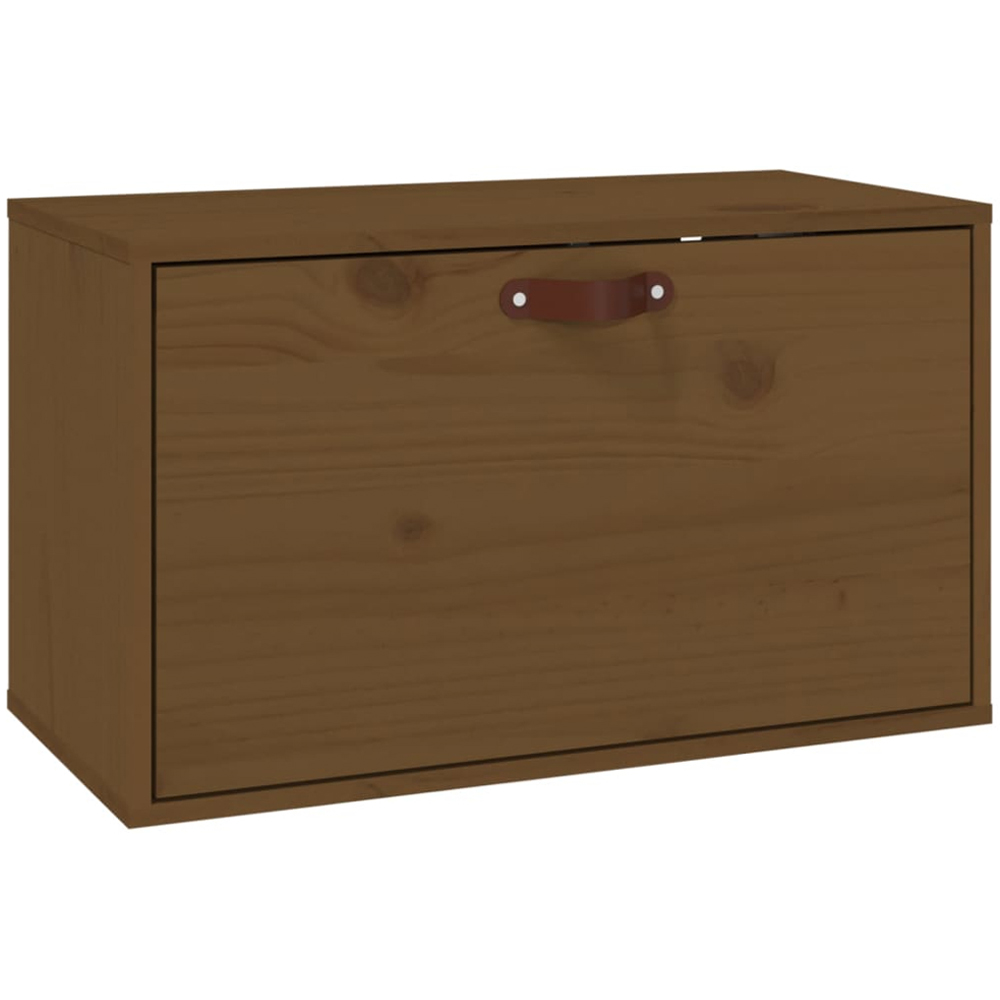 vidaXL Single Door Honey Brown Solid Pine Wood Wall Cabinet Image 2