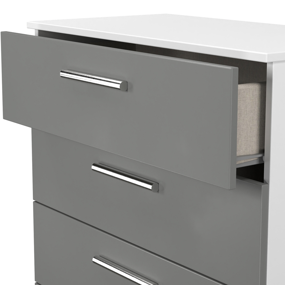 Crowndale Contrast 4 Drawer Dusk Grey and White Chest of Drawers Ready Assembled Image 5