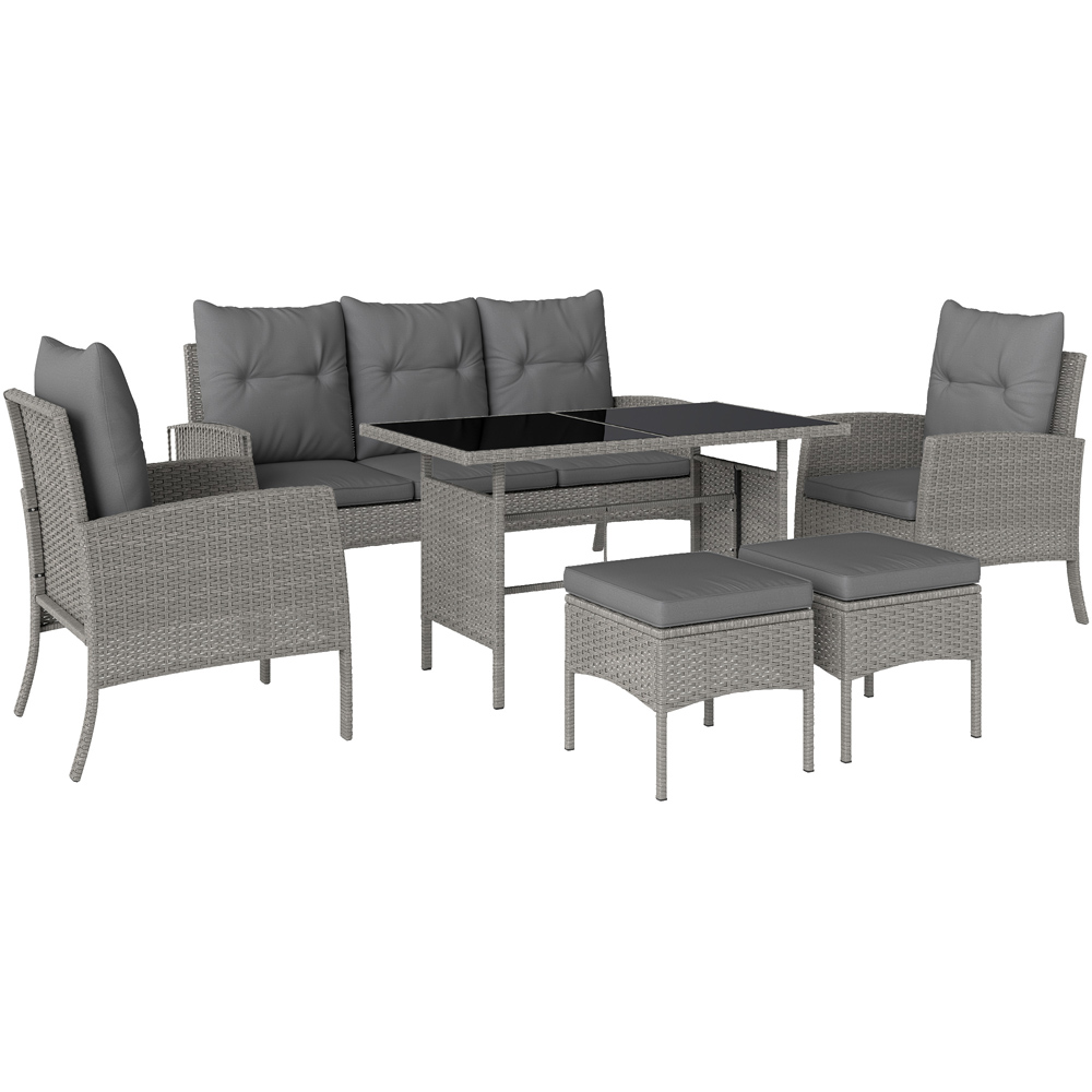 Outsunny 7 Seater Rattan Garden Sofa Set Grey Image 2