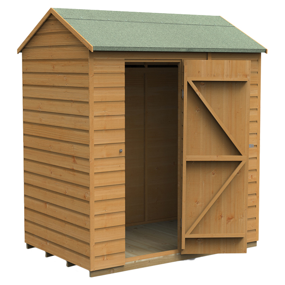 Forest Garden 6 x 4ft Shiplap Dip Treated Reverse Apex Shed Image 2