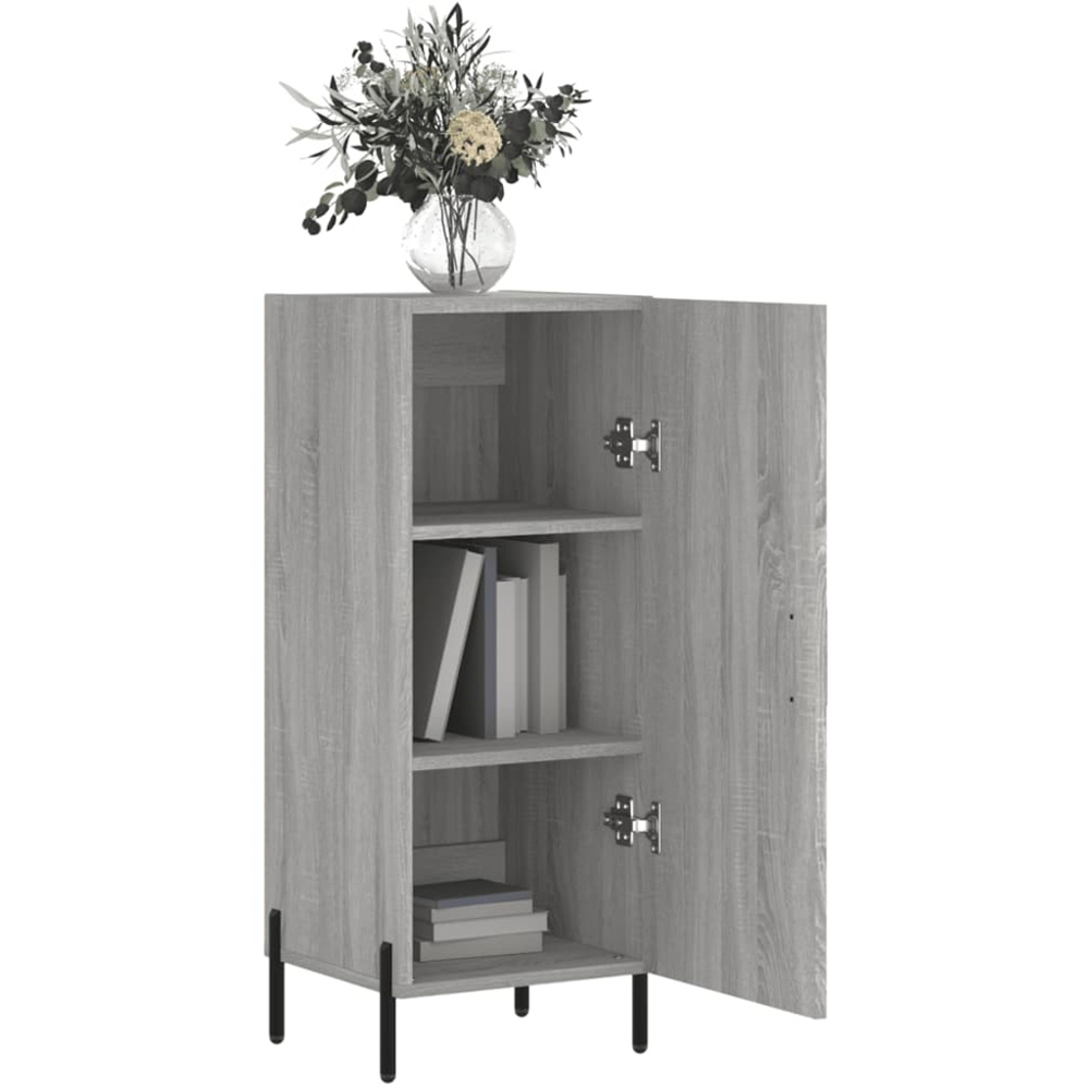 vidaXL Single Door Grey Sonoma Wooden Sideboard Image 4