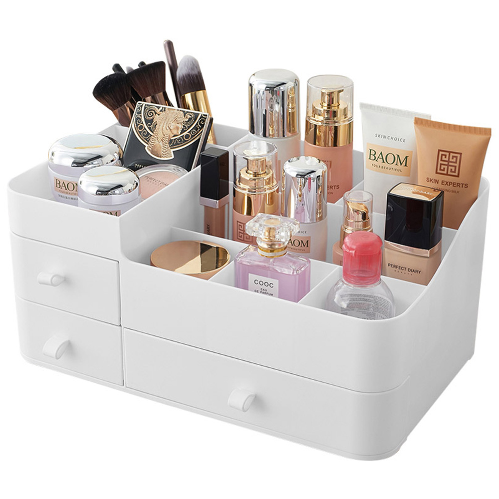 Living and Home White Large Makeup Organiser Storage Drawer Image 5