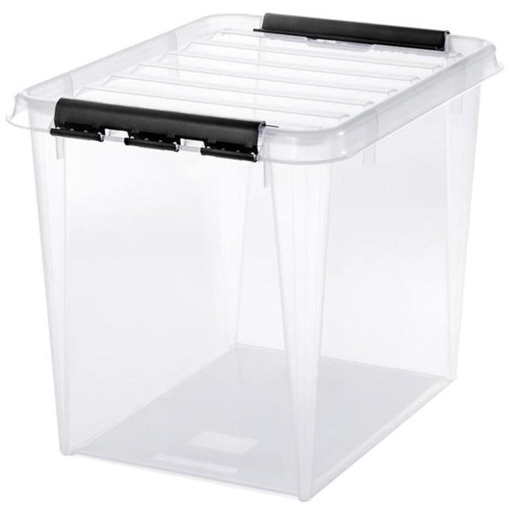 SmartStore Clear Plastic Storage Box with Clip Lock Lid 52L 5 Pack Image 3