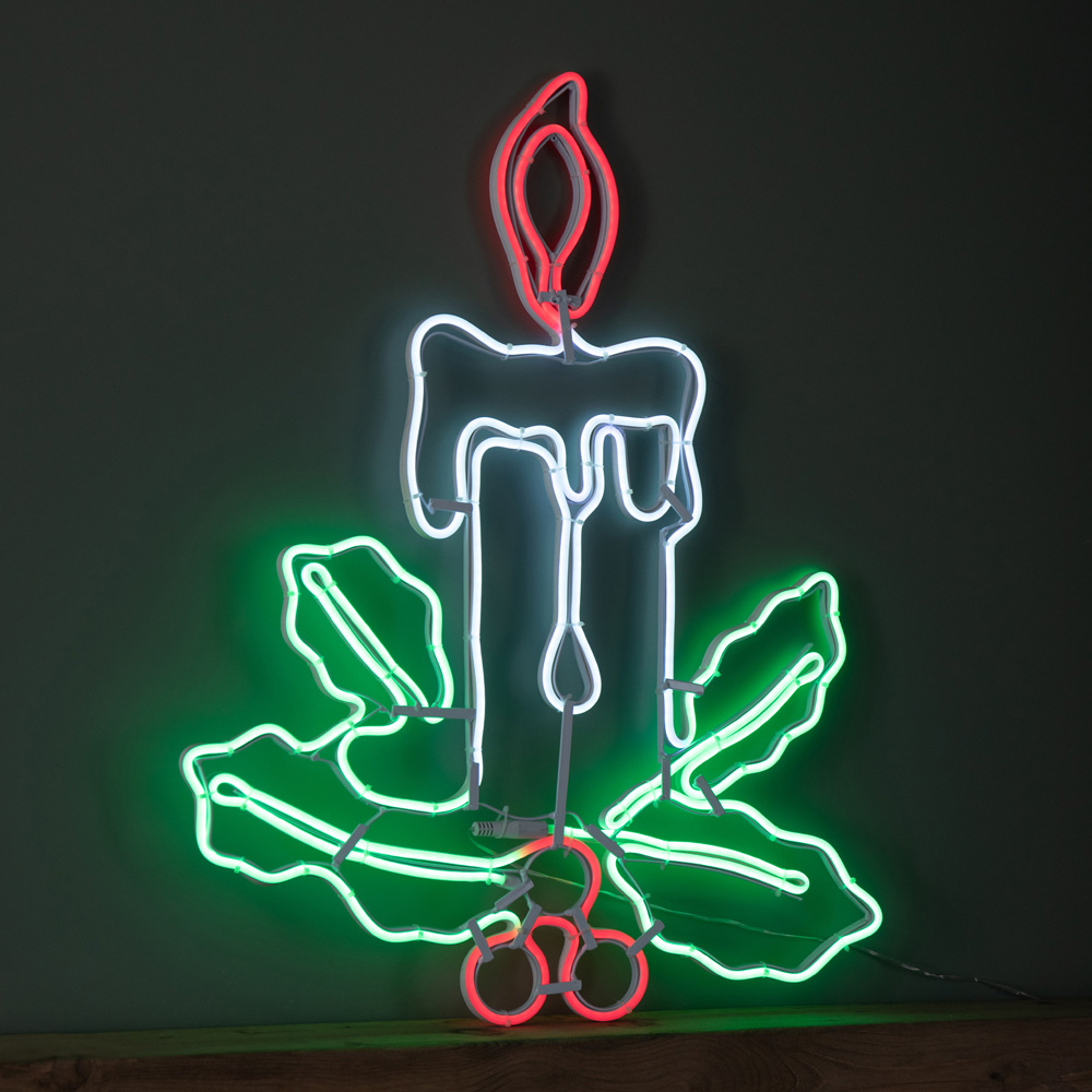 Samuel Alexander Multicolour LED Light Up Neon Candle Christmas Decoration Image 4