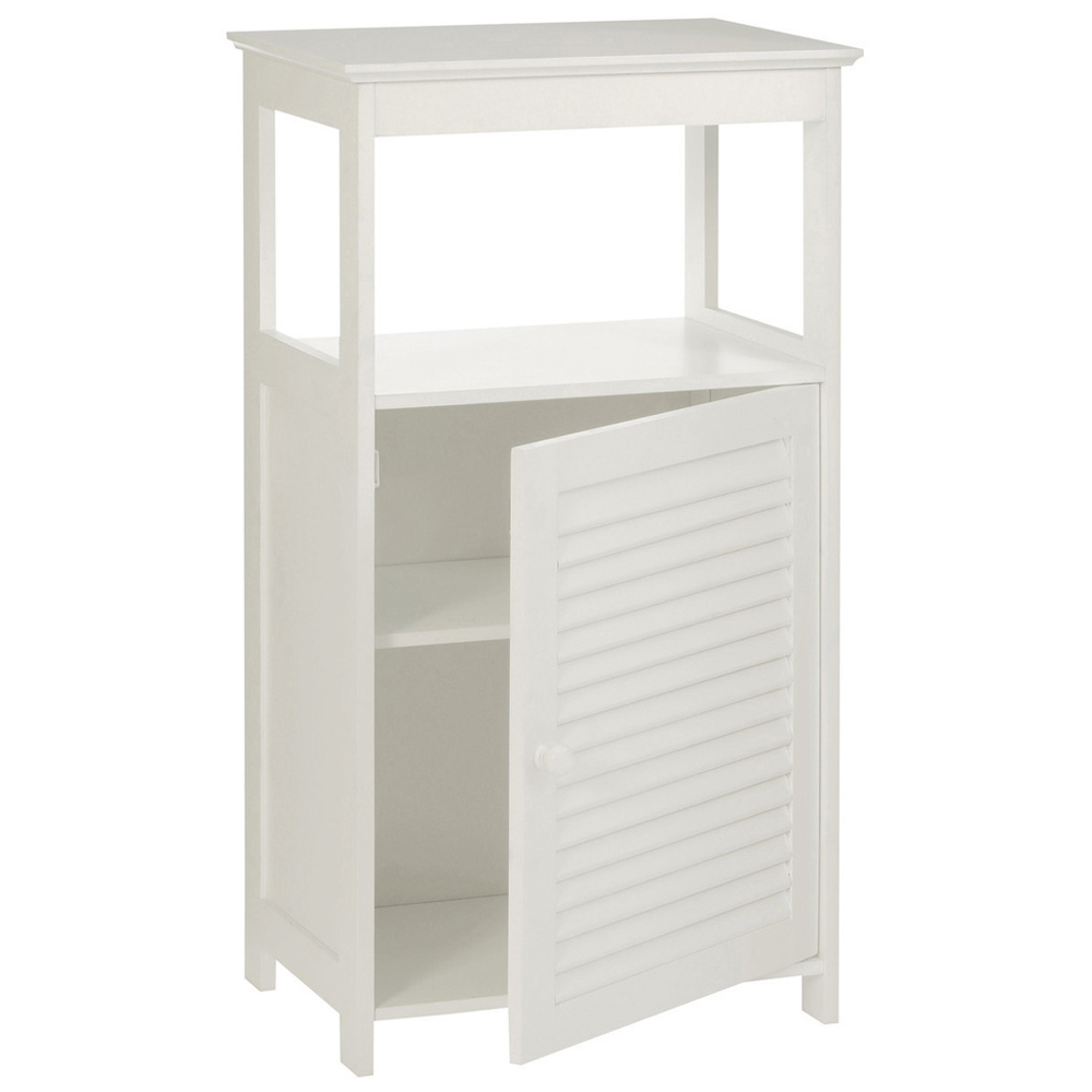 Premier Housewares Single Door White Wood Floor Cabinet Image 4