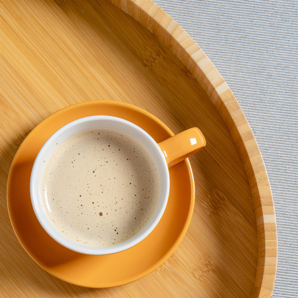 Argon Tableware 12 Piece Blue and Yellow Coloured Cappuccino Cup and Saucer Set 250ml Image 4