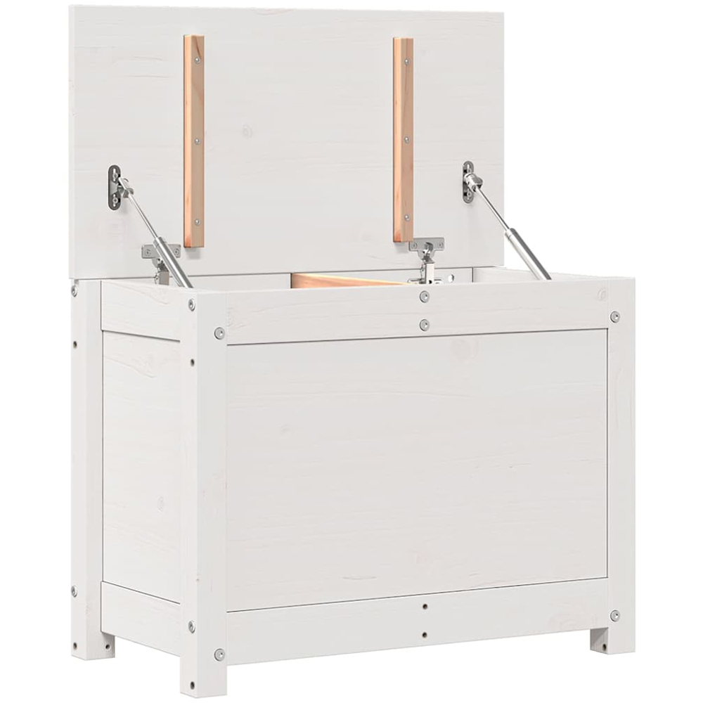 vidaXL White Solid Pinewood Storage Box Image 4