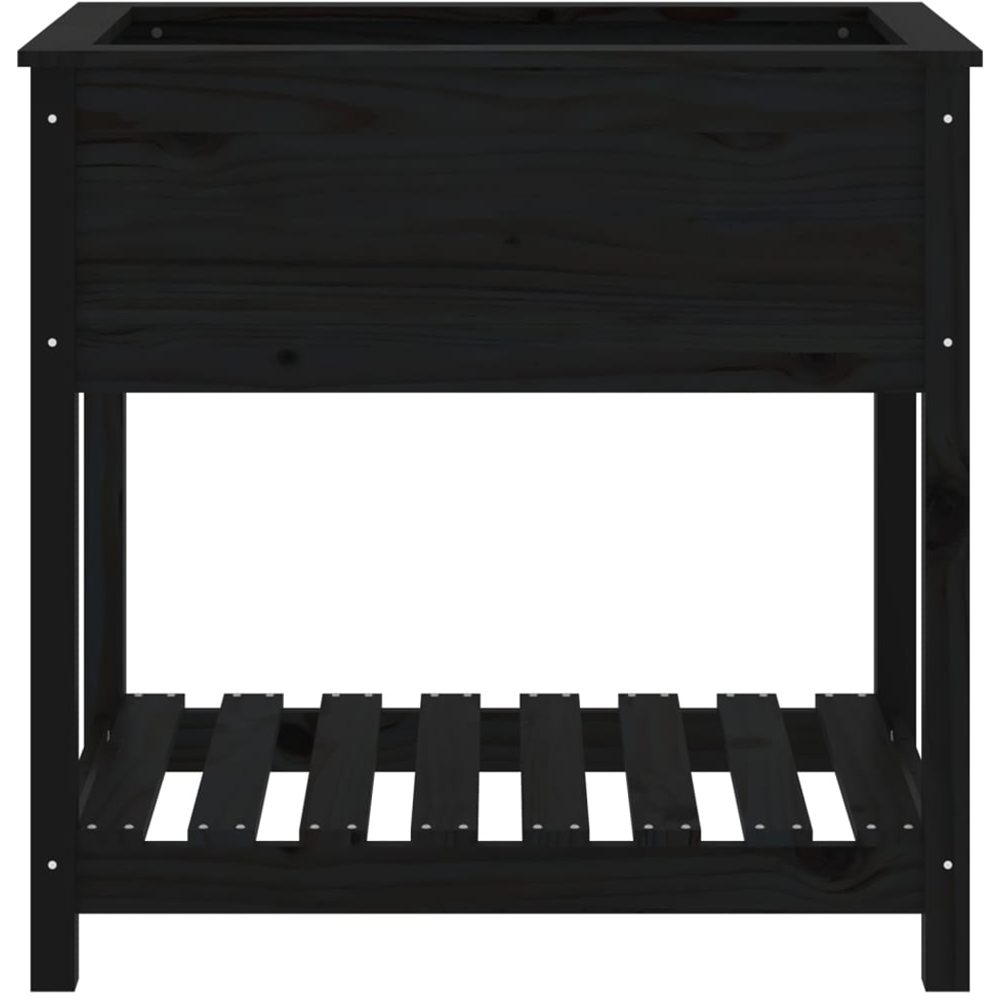 vidaXL Black Solid Pine Wood Garden Planter with Shelf 82.5 x 54 x 81cm Image 4