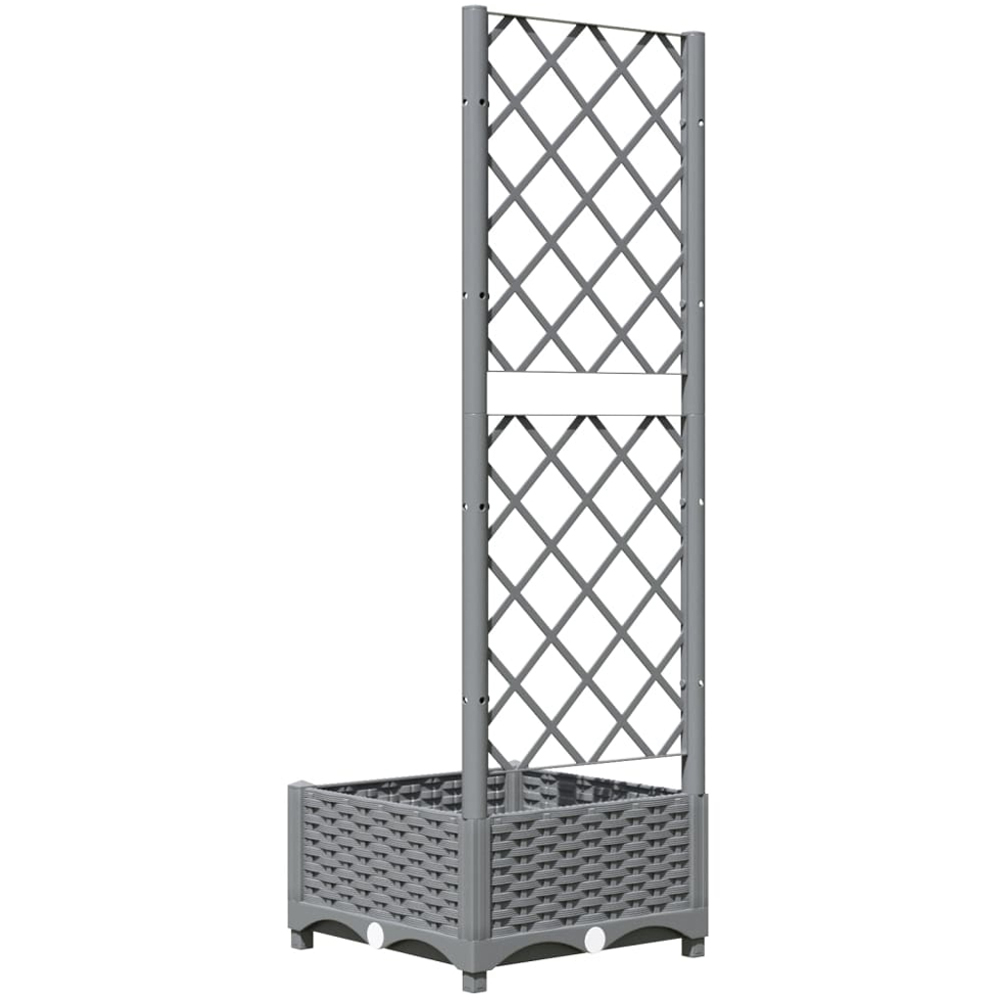 vidaXL Light Grey Polypropylene Garden Planter with Trellis 121.5 x 40 x 40cm Image 5