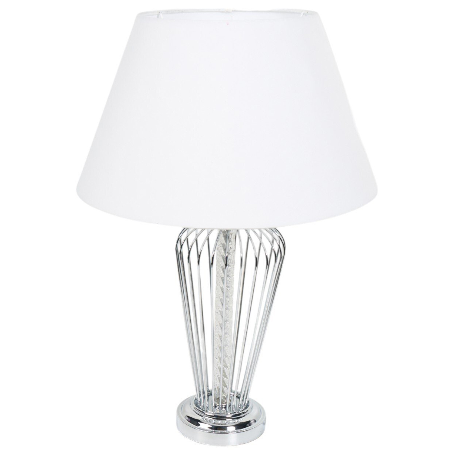 Adeline Table Lamp Chrome and White Image 4
