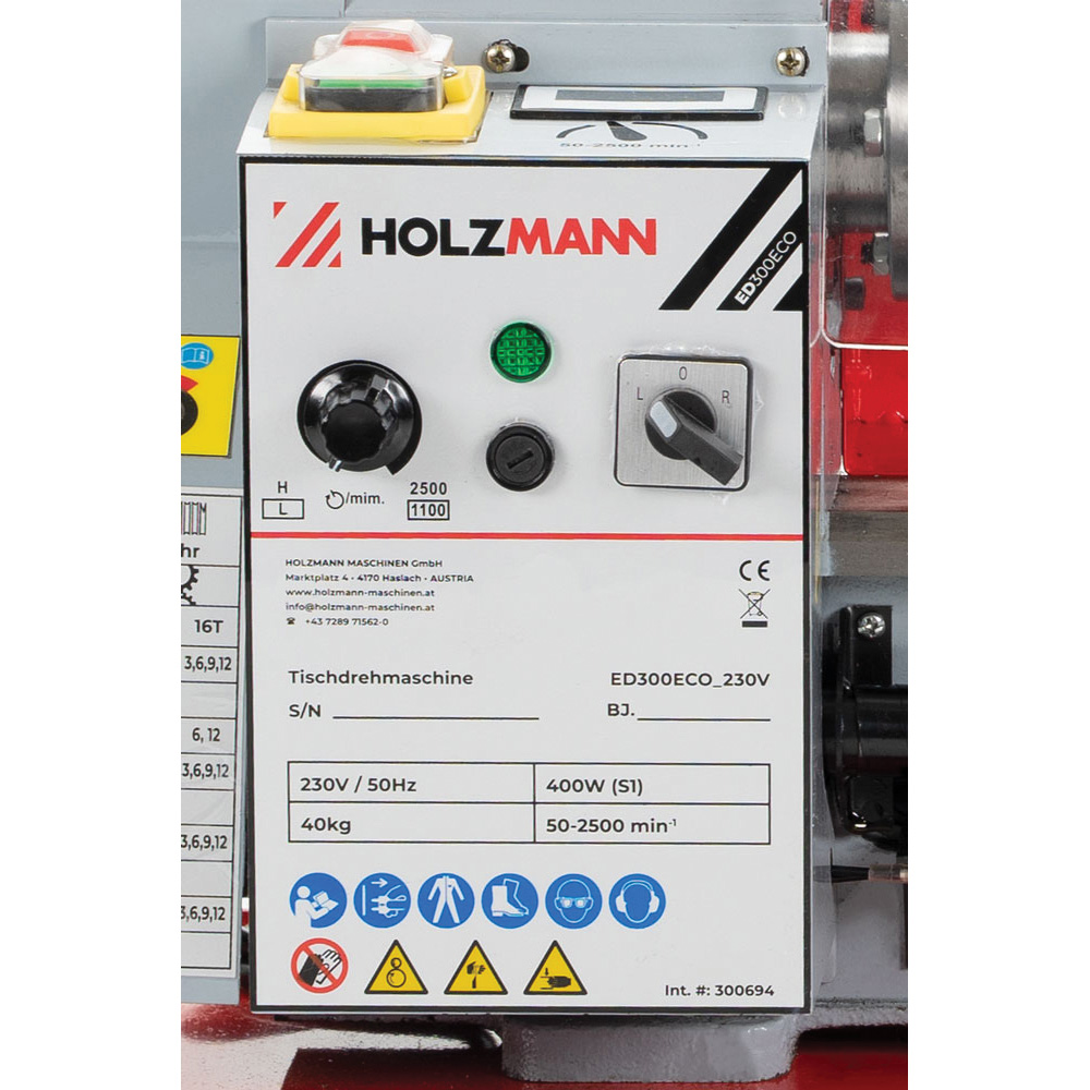 Holzmann ED300ECO 230V Hobbyist Compact Metal Lathe 300mm Image 2