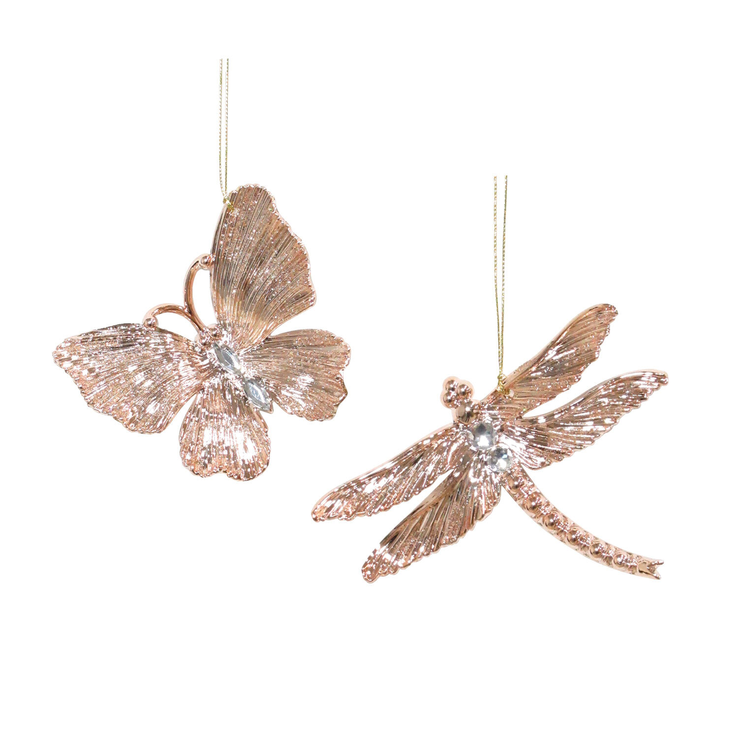 Rose Gold Dragonfly And Butterfly - Rose Gold Image