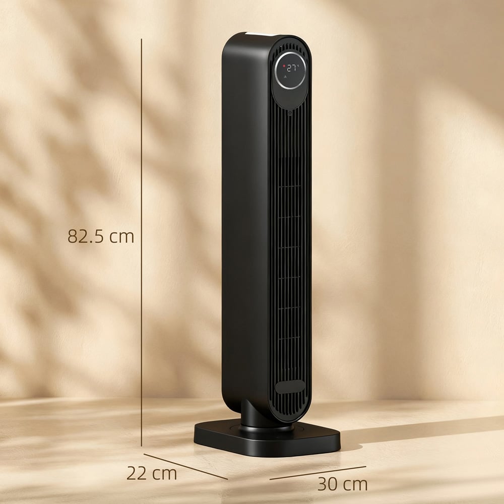 HOMCOM Black Ceramic Electric Fan Space Heater 2000W Image 9