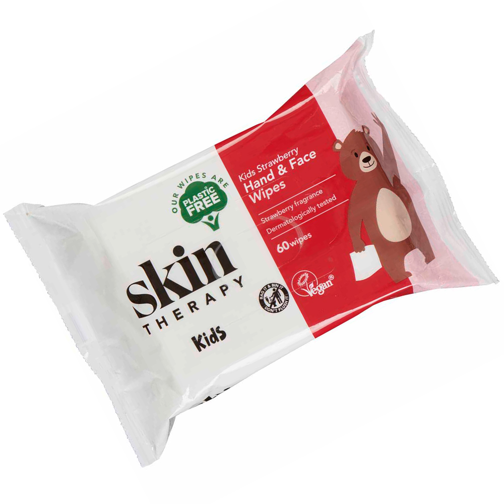 Skin Therapy Kids Strawberry Hand and Face Wipes 60 Pack Image 3