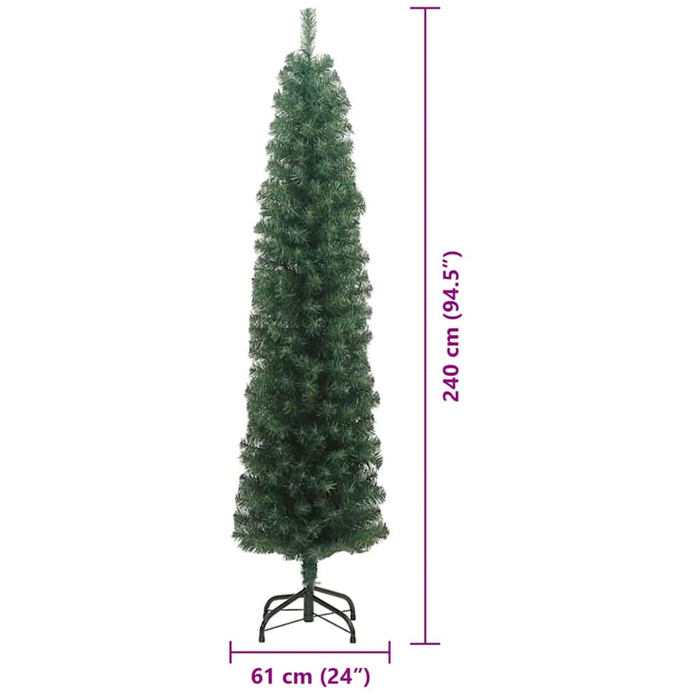 vidaXL Green Artificial Christmas Tree with LEDs 8ft Image 8
