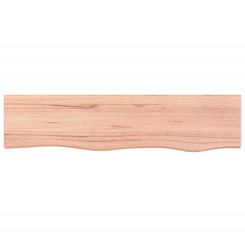 vidaXL 80cm Light Brown Treated Solid Oak Wood Floating Wall Shelf Image 3