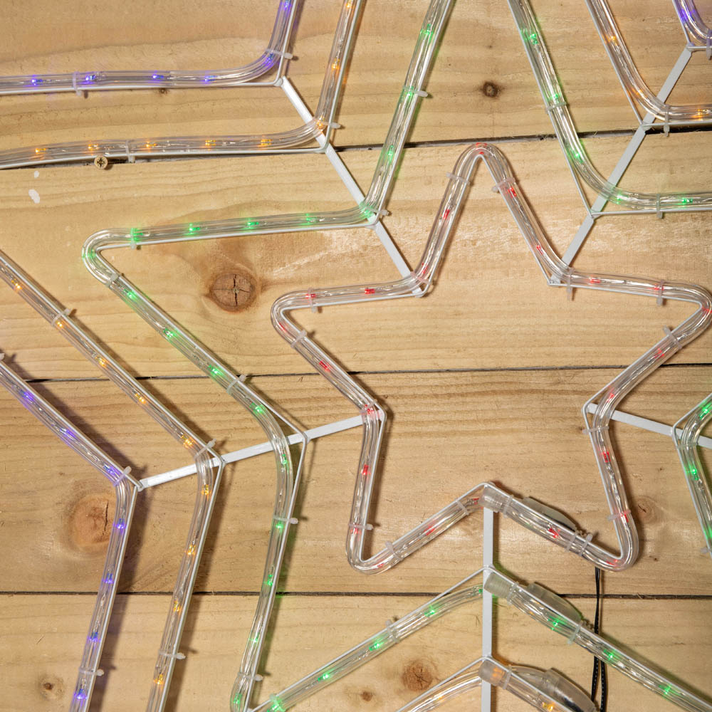 Samuel Alexander Multicolour LED Hanging Christmas Star Rope Light 1.7 x 1.3m Image 3