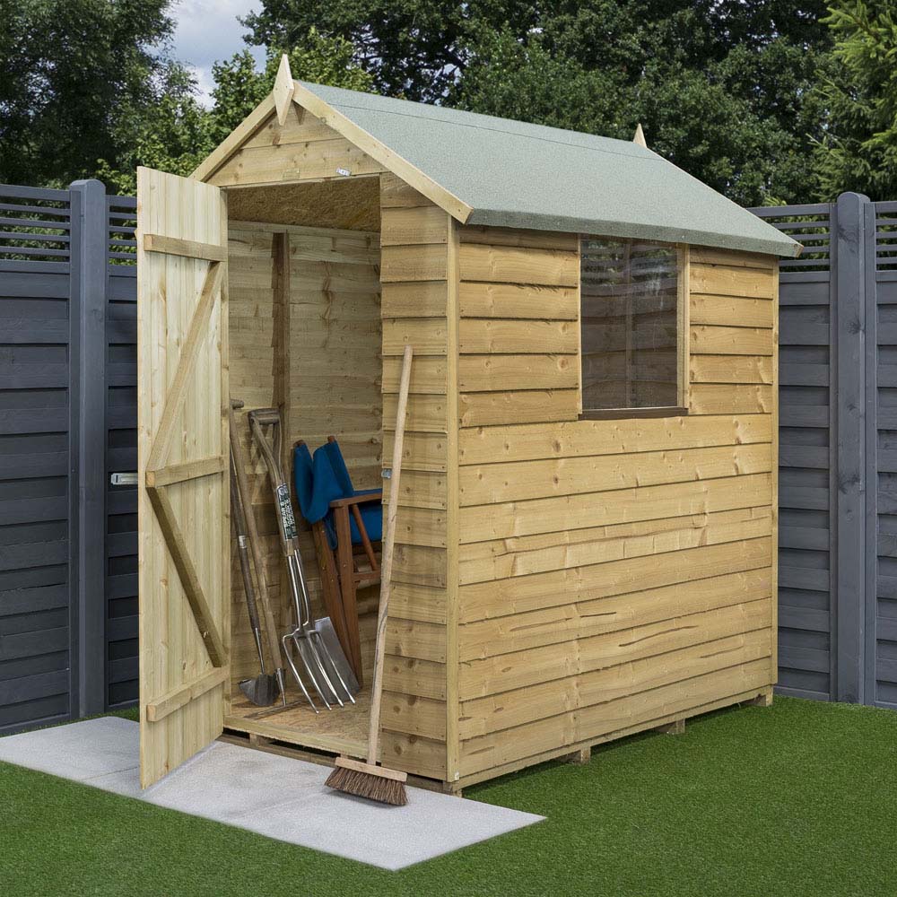 Rowlinson 6 x 4ft Overlap Pressure Treated Overlap Shed Image 3