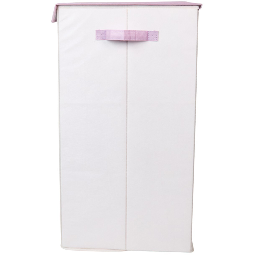 Folding Laundry Hamper White Bright Lettering Image 5