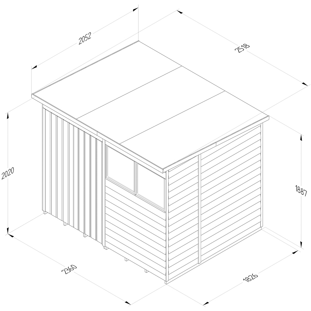 Forest Garden 4LIFE 8 x 6ft Double Door 2 Windows Pent Shed Image 9