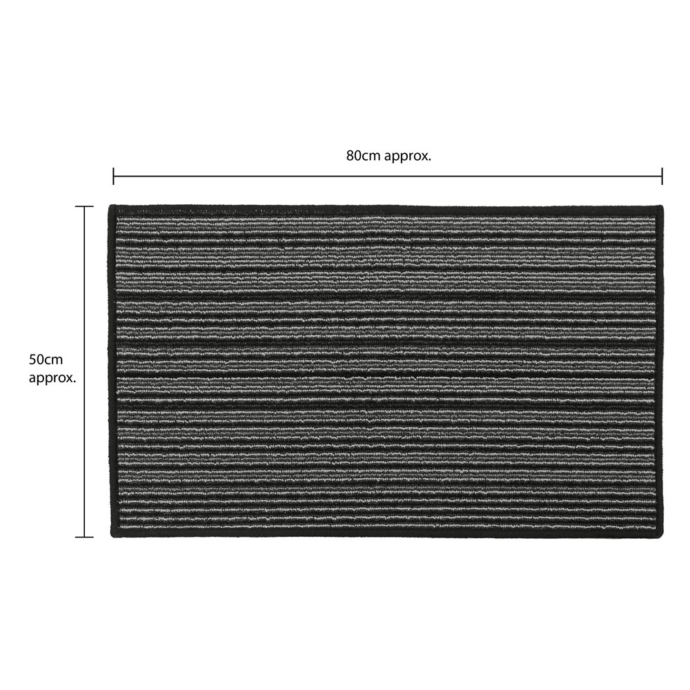 JVL Arona Black Indoor Machine Washable Doormat 50 x 80cm Image 9