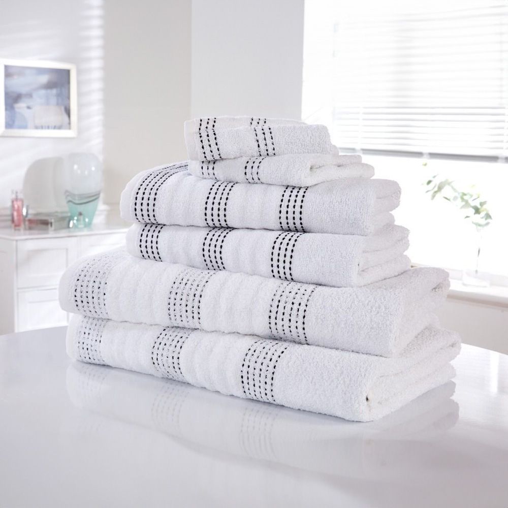 Rapport Home Spa White Pure Cotton Towel Bale Set of 6 Image 2