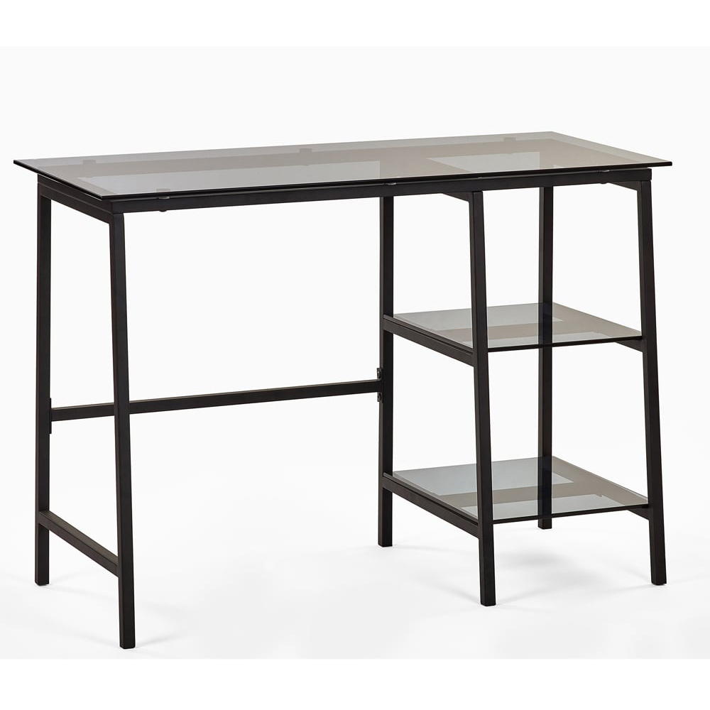 Julian Bowen Chicago Smoked Glass Desk Black Image 2