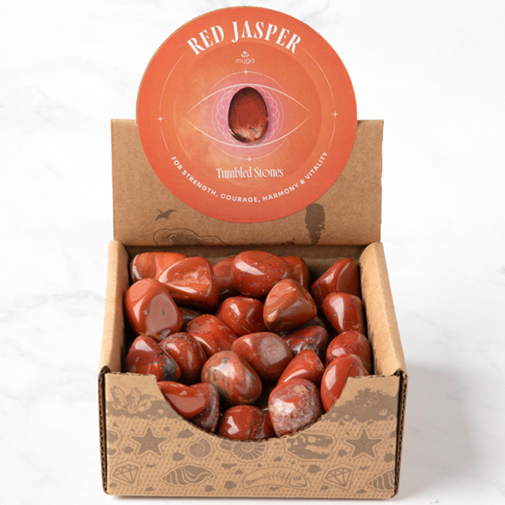 Myga 50 Piece Red Jasper Tumbled Stone Healing Crystal Image 4