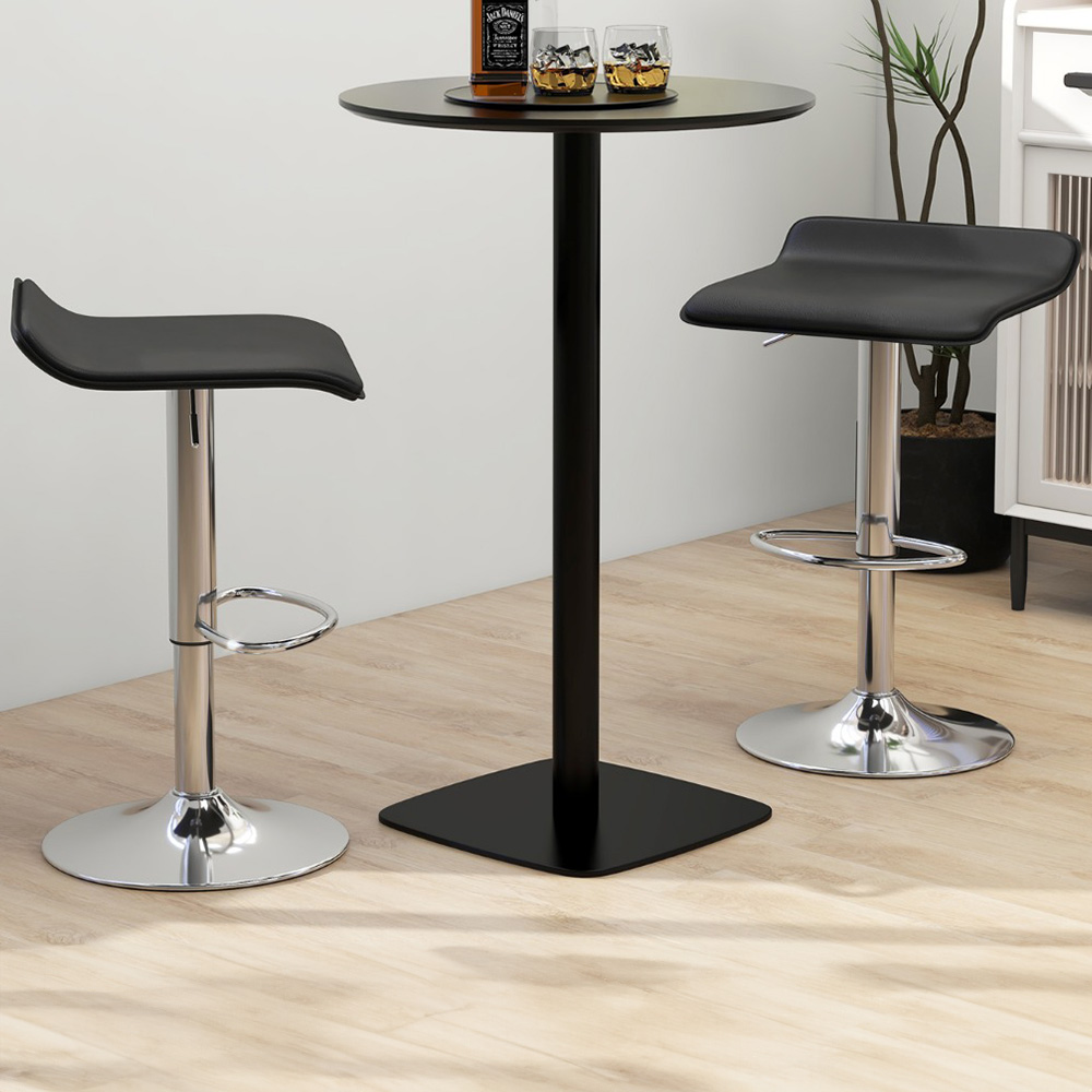 Costway Black Swivel Bar Stool Set of 2 Image 1