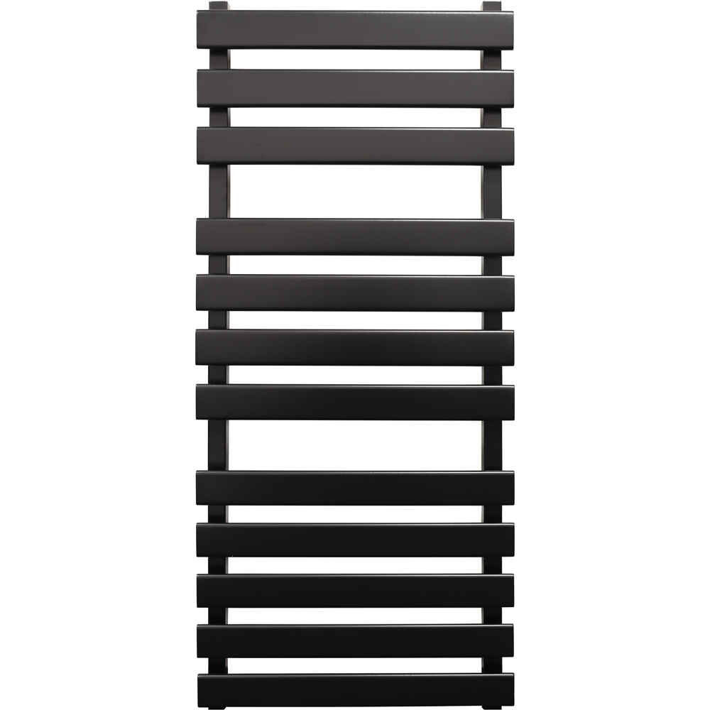 Towelrads Perlo 1825BTU Black Towel Radiator 1200 x 500mm 535W Image 1