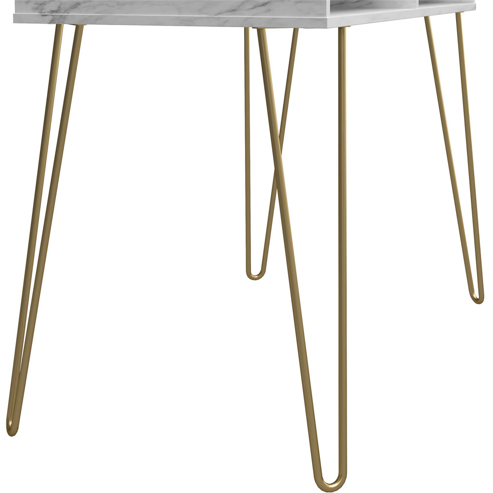 Novogratz Athena 2 Shelf Laptop Desk Faux Marble Image 5