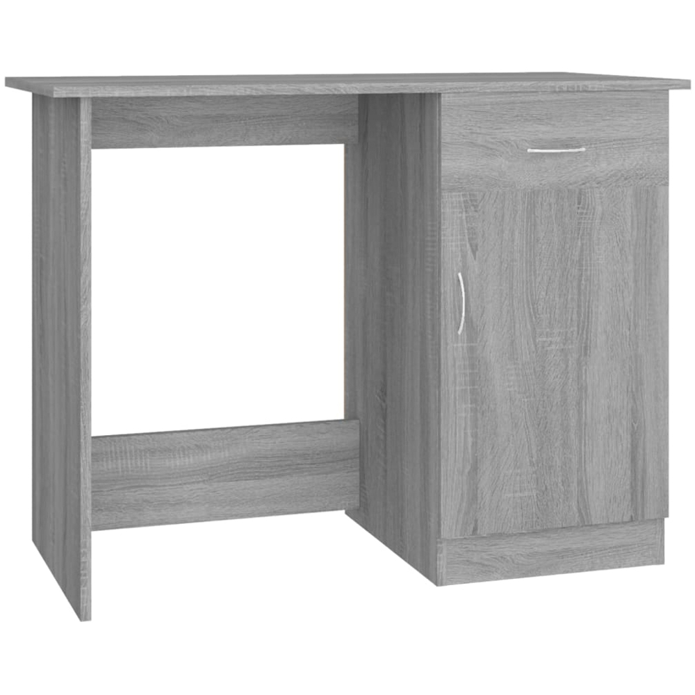 vidaXL Single Door Single Drawer Computer Desk Grey Sonoma Image 2