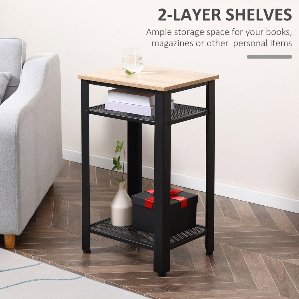 Portland 2 Shelf Black Side Table Image 4
