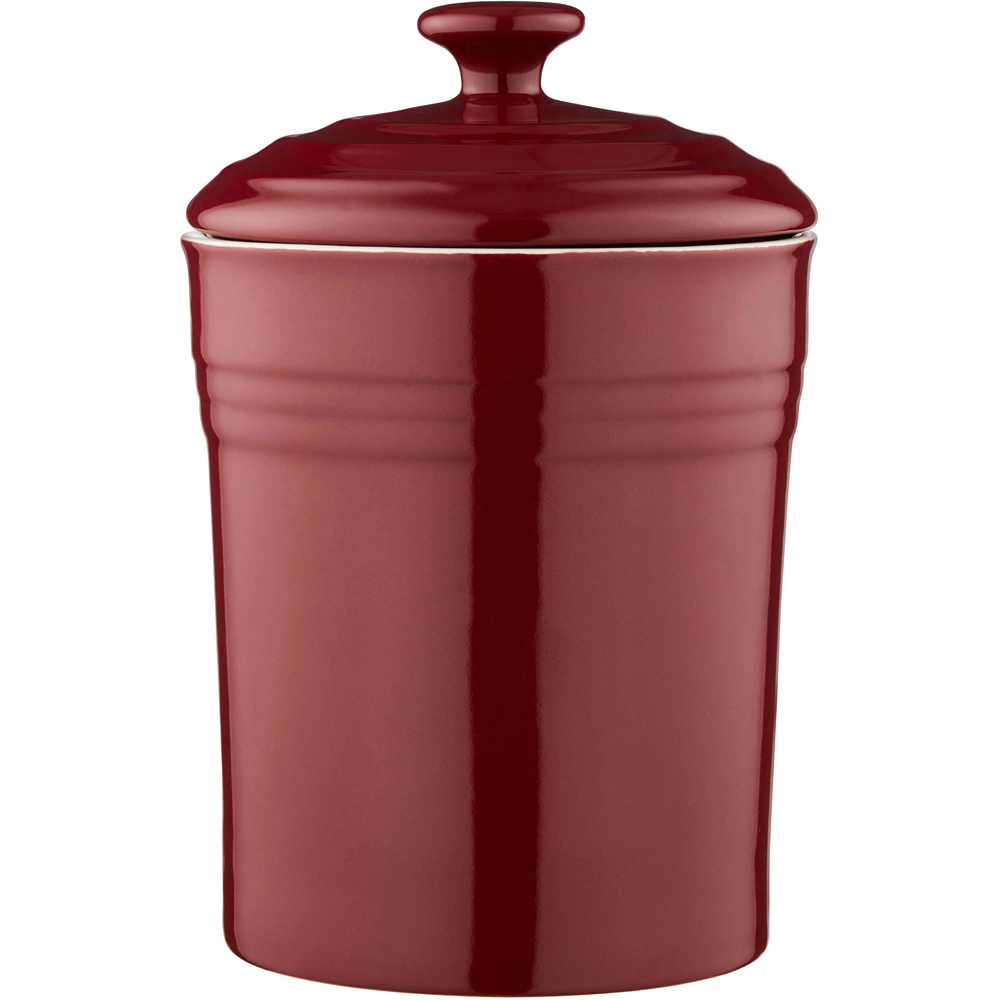 Barbary and Oak 23cm Bordeaux Red Ceramic Storage Jar Image 1