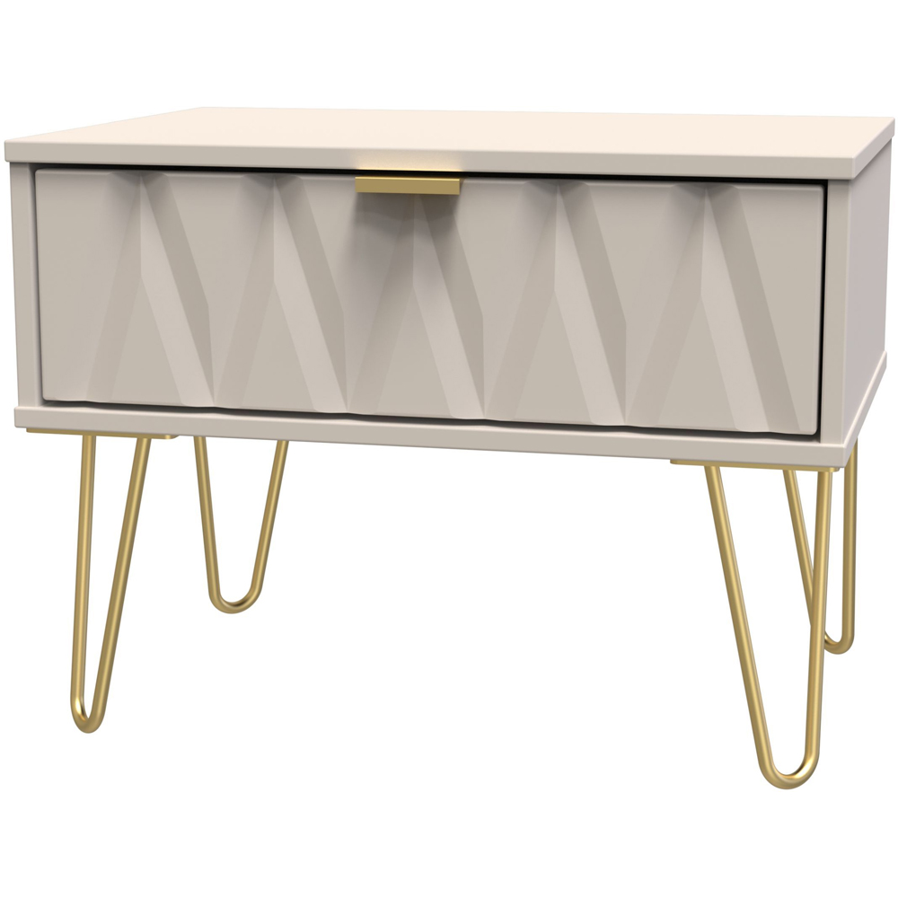 Crowndale Diamond Single Drawer Kashmir Matt Wide Side Table Ready Assembled Image 3