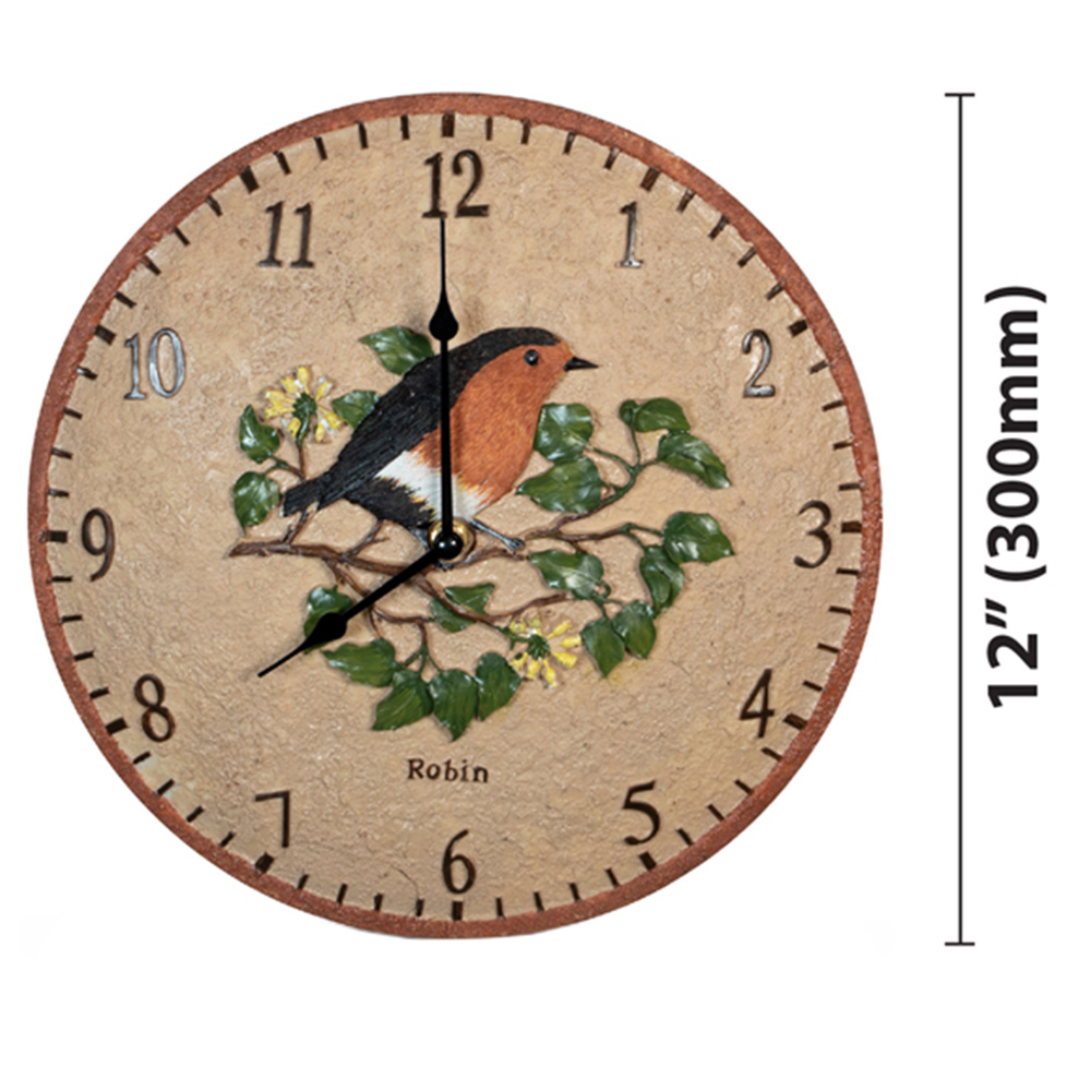St Helens Robin Design Outdoor Garden Clock 30cm Image 5