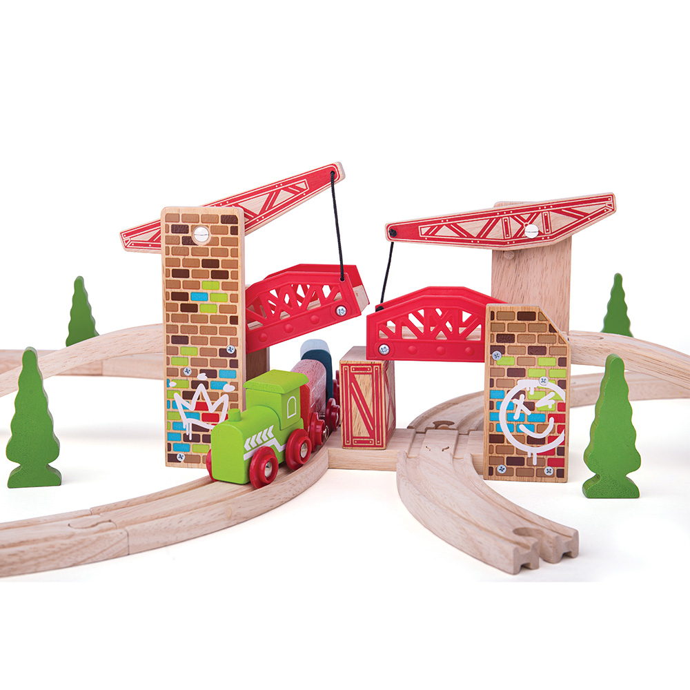 BigJigs Toys Rail Graffiti Lifting Bridge Image 3