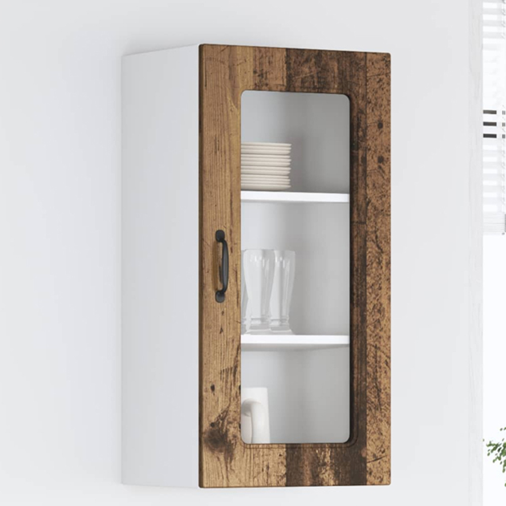 vidaXL Kalmar Single Door Old Wood Wall Kitchen Cabinet Image 1