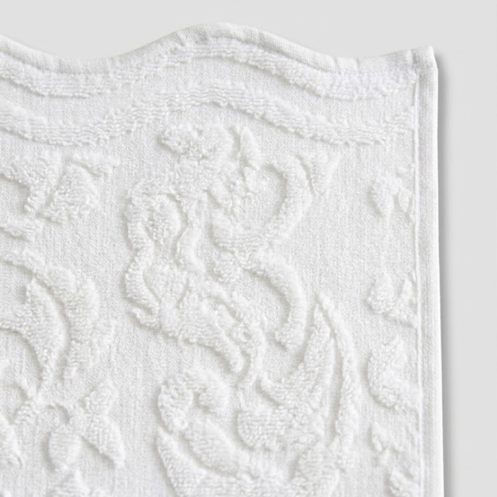 Allure Bath Fashions Gracie White Floral Jacquard Scalloped Bath Sheet 100 x 150cm Image 5