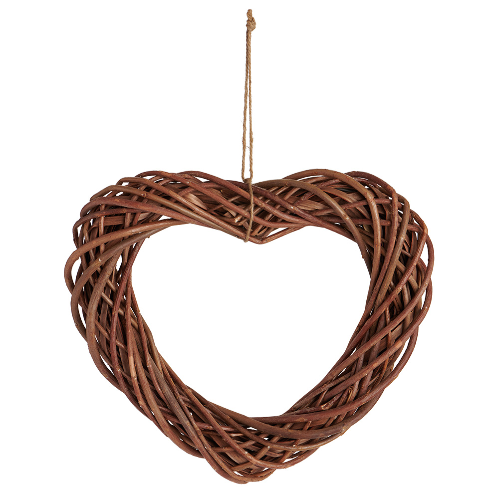 Wilko Wicker Heart Wreath Wilko