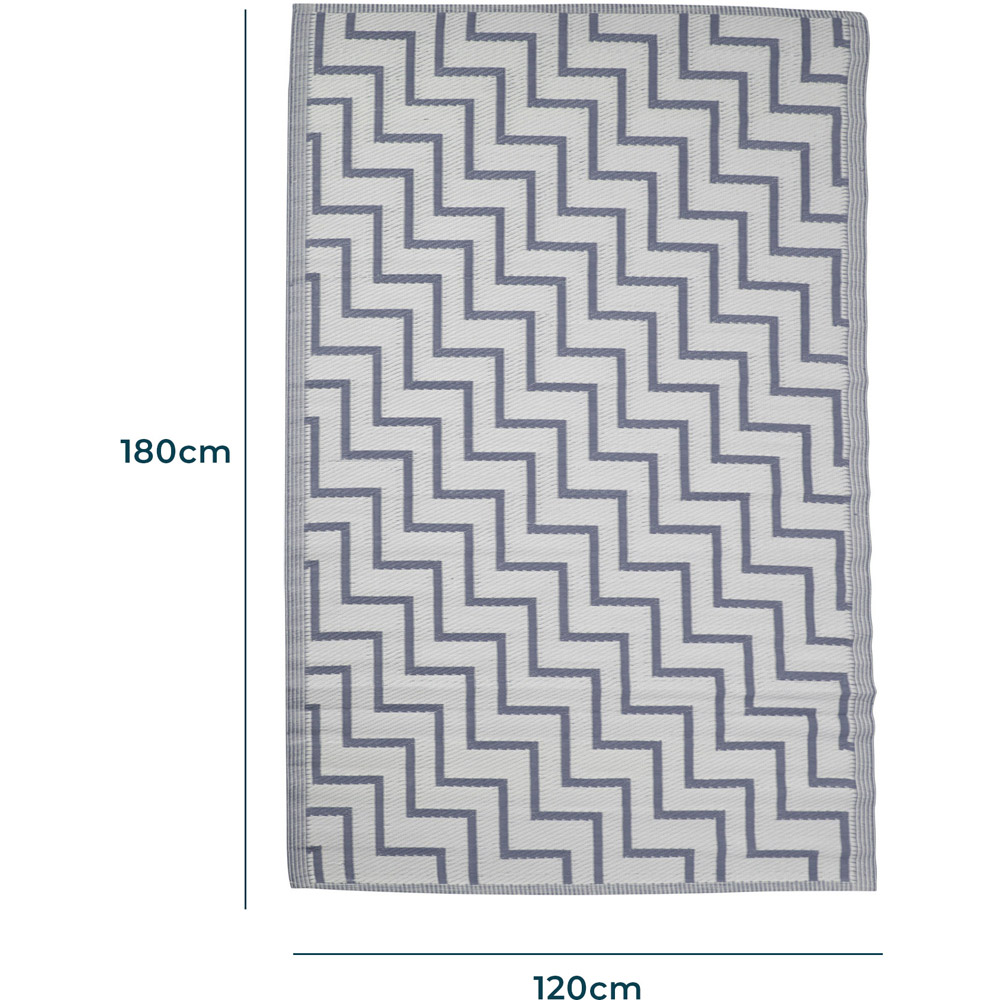 Jack Stonehouse Grey Zig-Zag Waterproof Anti-Slip Outdoor Rug 120 x 180cm Image 4