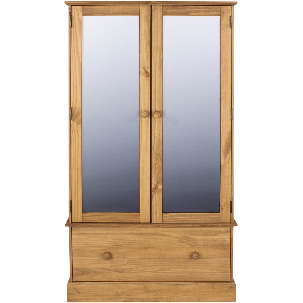 Core Products Cotswold 2 Door Single Drawer Mirror Wardrobe Image 2