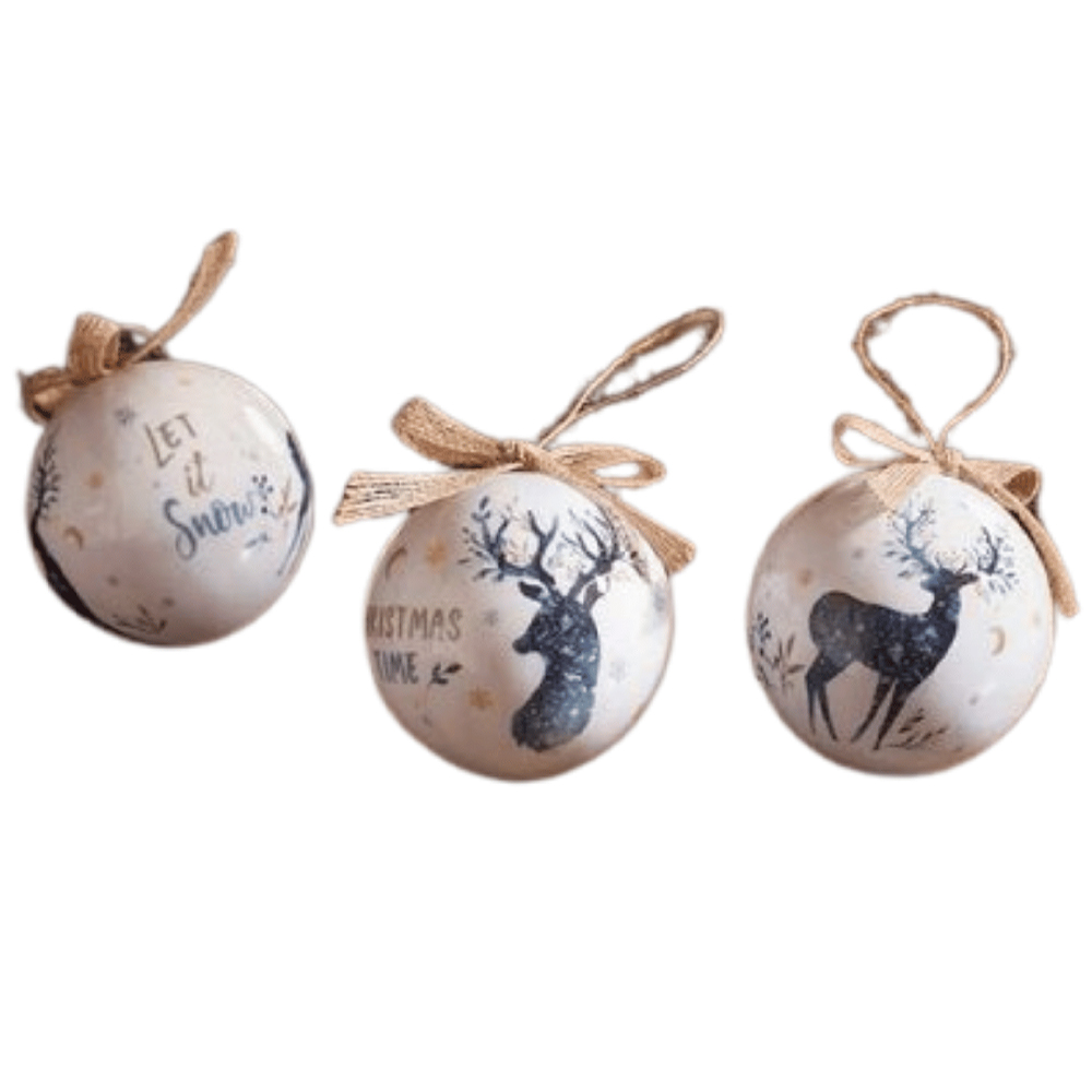 Samuel Alexander Traditional Vintage Stag Bauble 14 Pack Image 1